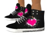 Black Pink Heart Sneaker