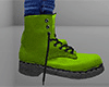 Lime Green Combat Boots / Work Boots 2 (M)