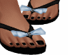 Black Sandals Blue Bow