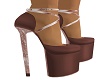 Hi platform bronze heels