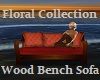 Wood Bench Sofa Red
