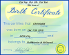 Chris Birth Certificate