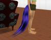 Blue hair ponytail