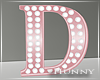 H. Pink Marquee Letter D