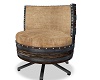 LaR-Burlap Barrel chair