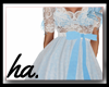 ha. White and Blue Dress