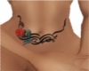 Rose belly tattoo