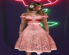 peach lace swing dress