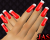 (J) Red Long Nails