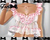 Frilly White Pink Top