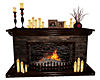 brick/wood fireplace