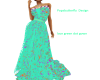 lace green dot gown