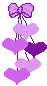 purple hanging hearts/rt