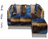 Stylish Brown/Blue Sofa