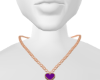 Necklace 2 Heart Purple