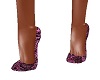 Cerise Snakeskin Heels