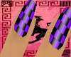 Purple checkered nails