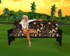 Black Floral Patio Sofa