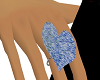 Blue Diamond Heart Ring