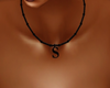 Letter S Necklace Black