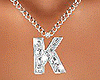 K Letter Silver Necklace