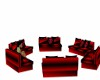 Black n Red Club Couches