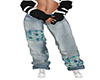 Teal Patchwork Jeans