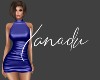 X Leather Dress Sapphire