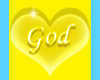God-heart sticker-yellow