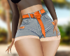 Orange Belted Shorts
