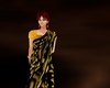 golden print sari