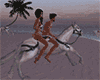 couples beach horses