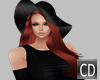 CDF Hat Black+Hair Red