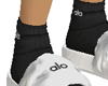 white alo slides w socks