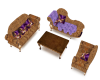 Tan & Purple sofa set