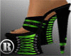Green & Black Heels