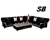 SB* Black Leather Sofa