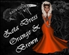 Zeta Dress Orange&Brown
