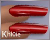 K dark red long nails