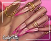 Pink Nails w\ Rings