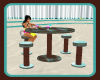 Teal & Brown Stool