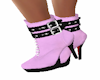 Pink n black ankle boots