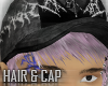 pink hair + cap