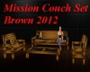 Mission Couch Set Brown