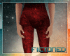 F' Velvet Leggings |Red