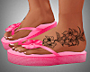 Pink Flip Flops w/Tattoo