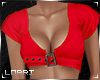 Red Low Cut Buckle Top