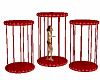 3 Red Dance Cages