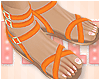 Kids Orange Flat Sandals