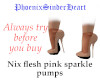 Flesh pink sparkle pumps